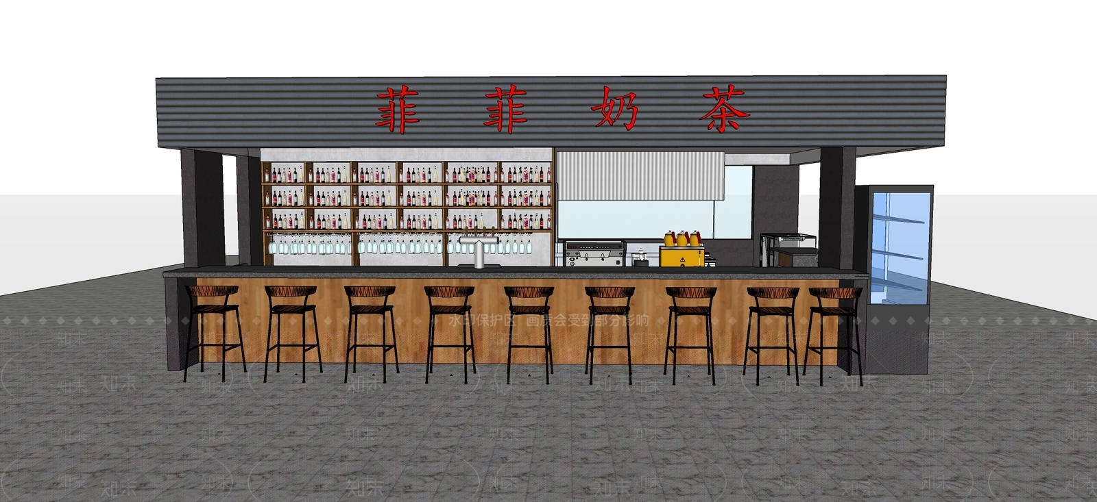 现代美式其他店铺SU模型下载【ID:1191012209】