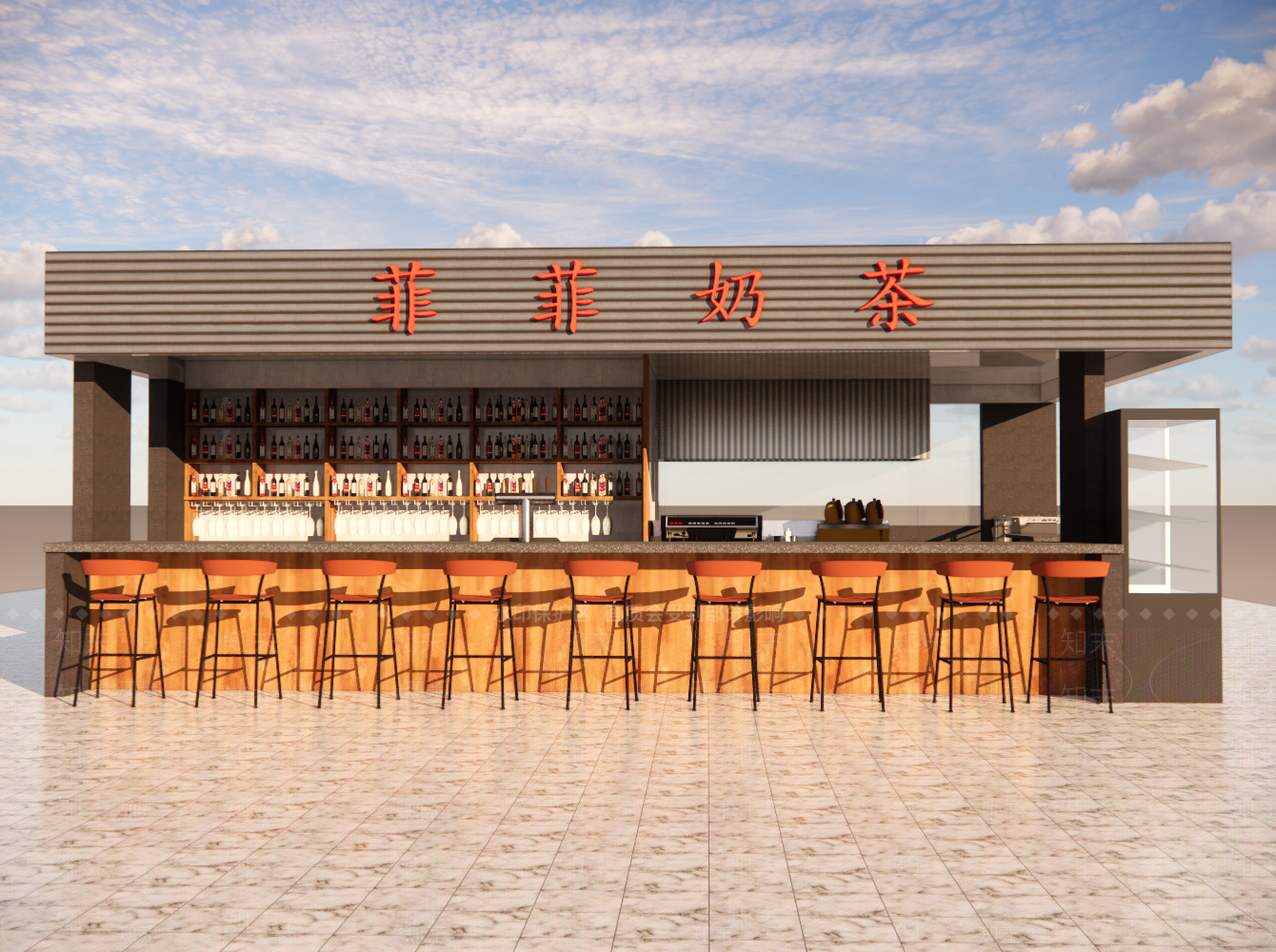 现代美式其他店铺SU模型下载【ID:1191012209】