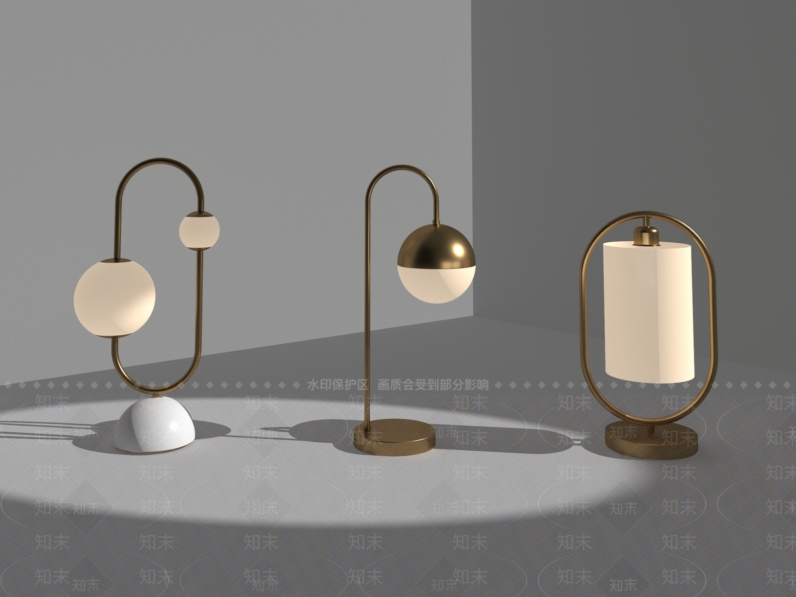 现代新中式台灯3D模型下载【ID:1191013480】