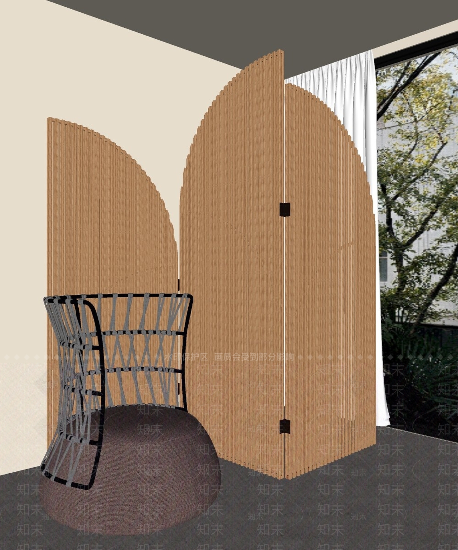 现代中古屏风SU模型下载【ID:1191013997】