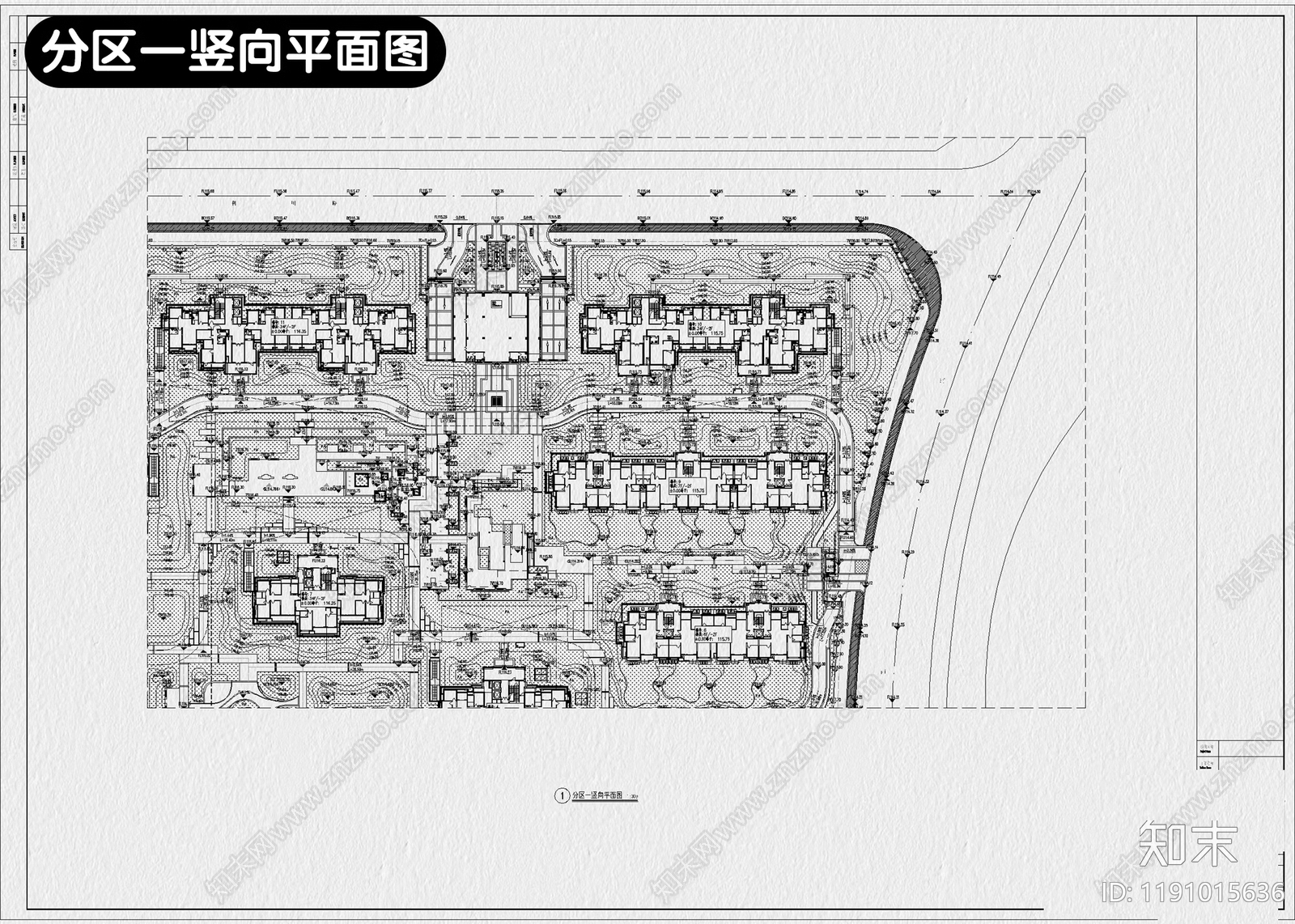 现代居住区景观cad施工图下载【ID:1191015636】