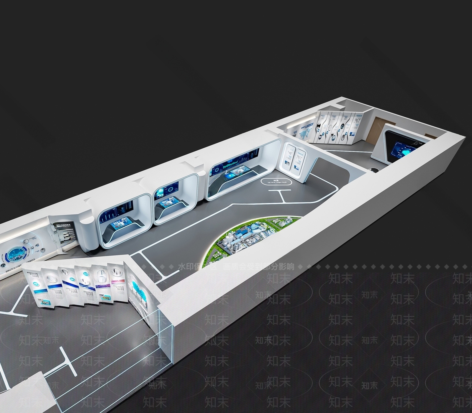现代科技展厅SU模型下载【ID:1191016773】