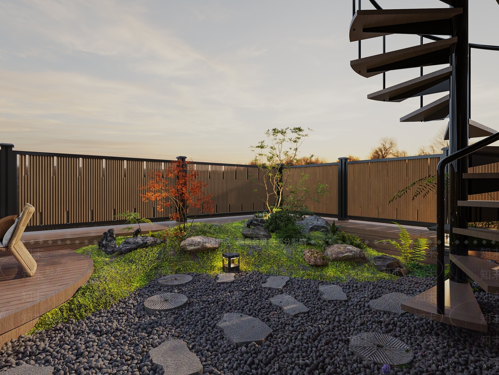 禅意新中式住宅景观3D模型下载【ID:1191018390】