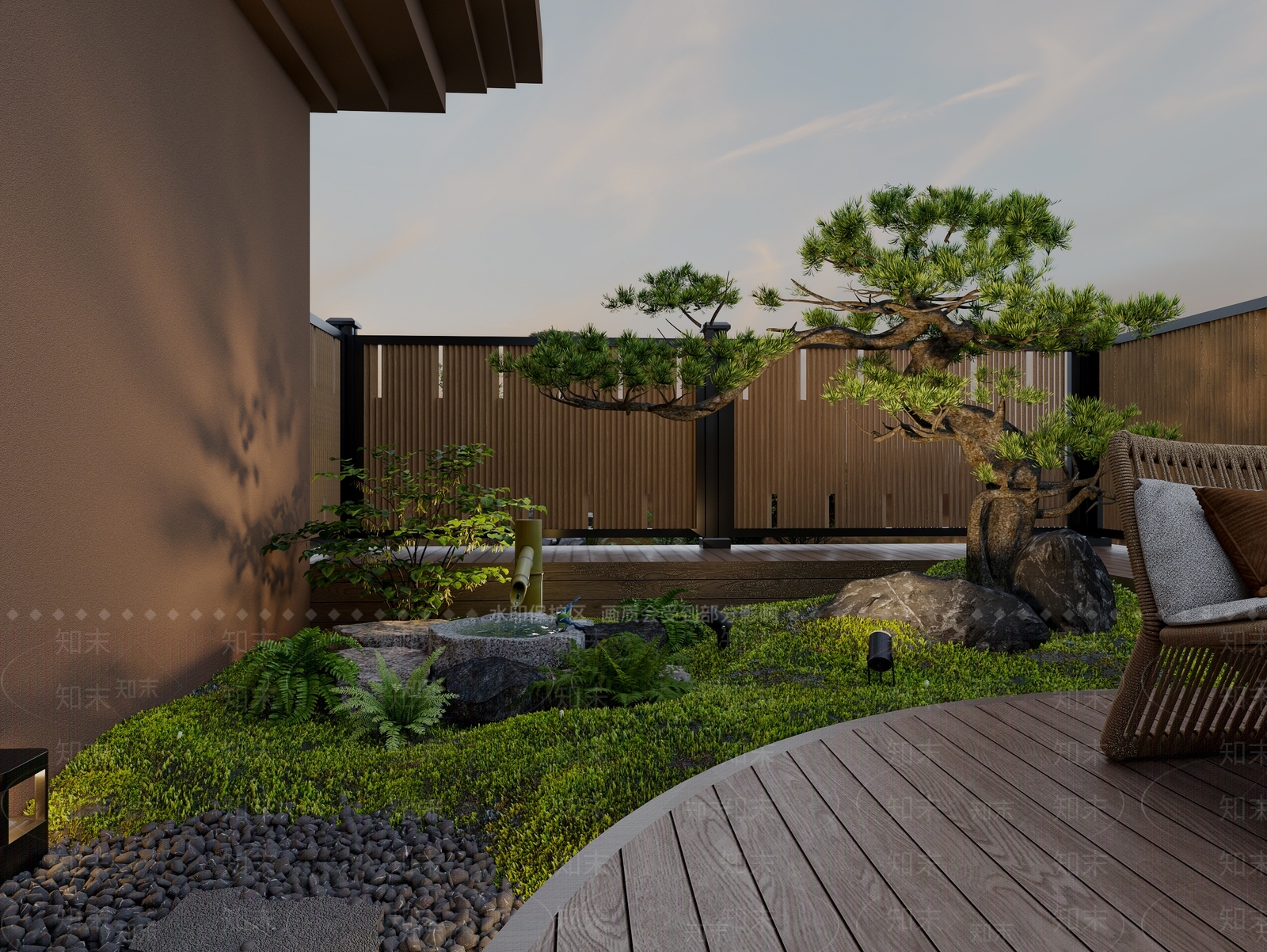 禅意新中式住宅景观3D模型下载【ID:1191018390】