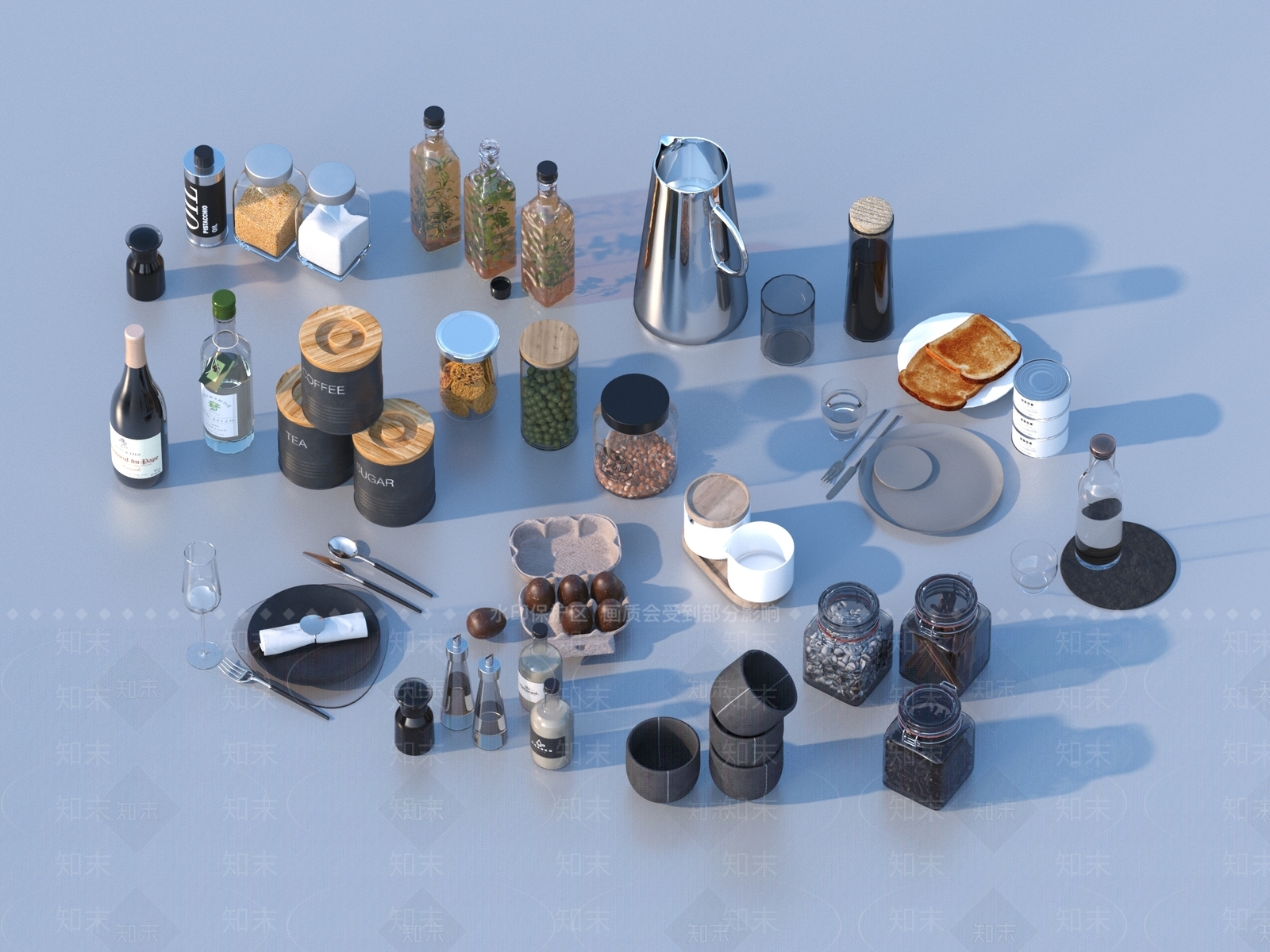 厨房用品3D模型下载【ID:1191021304】