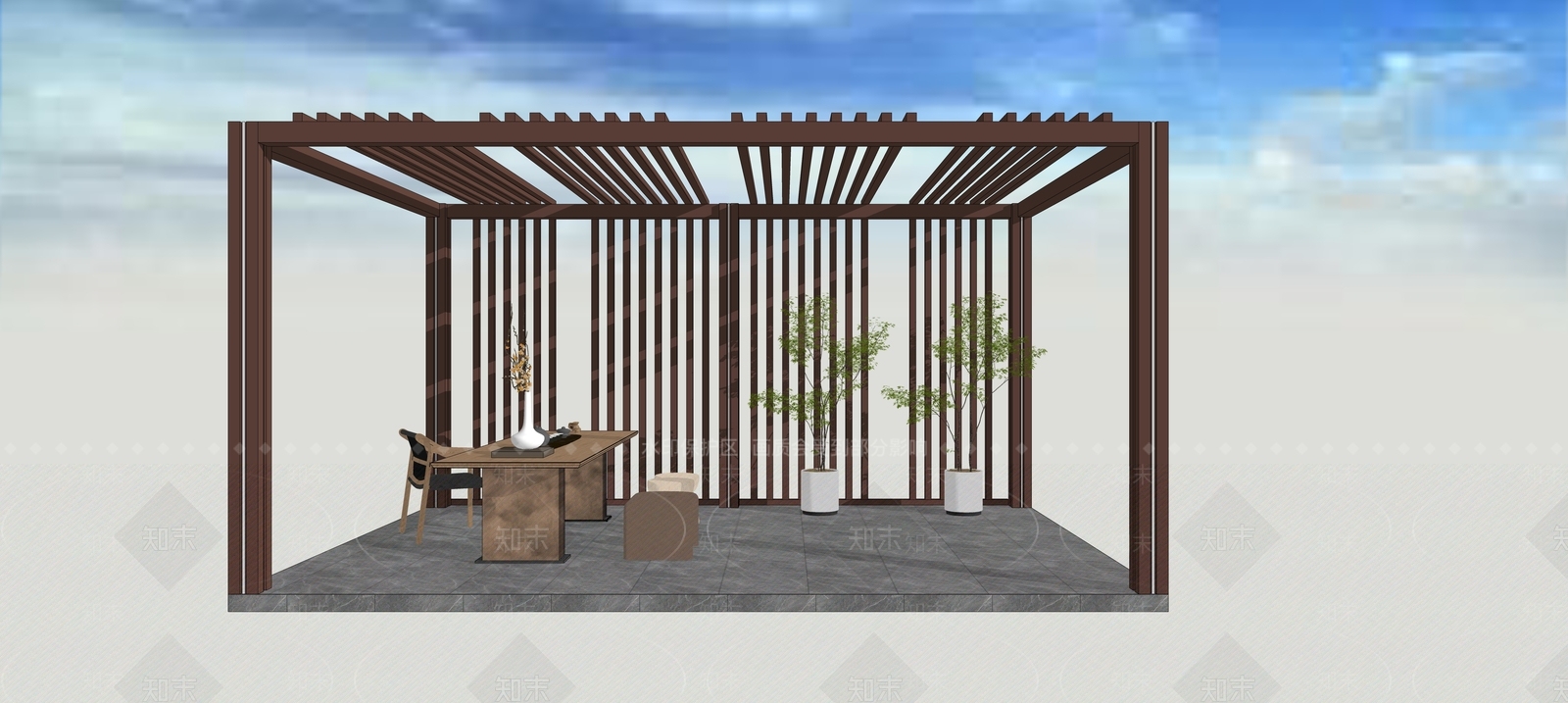 现代茶室SU模型下载【ID:1191021723】