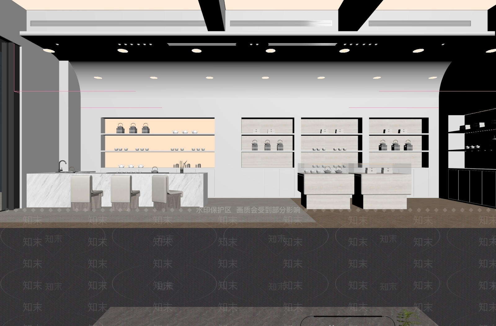 现代简约茶室3D模型下载【ID:1191024098】