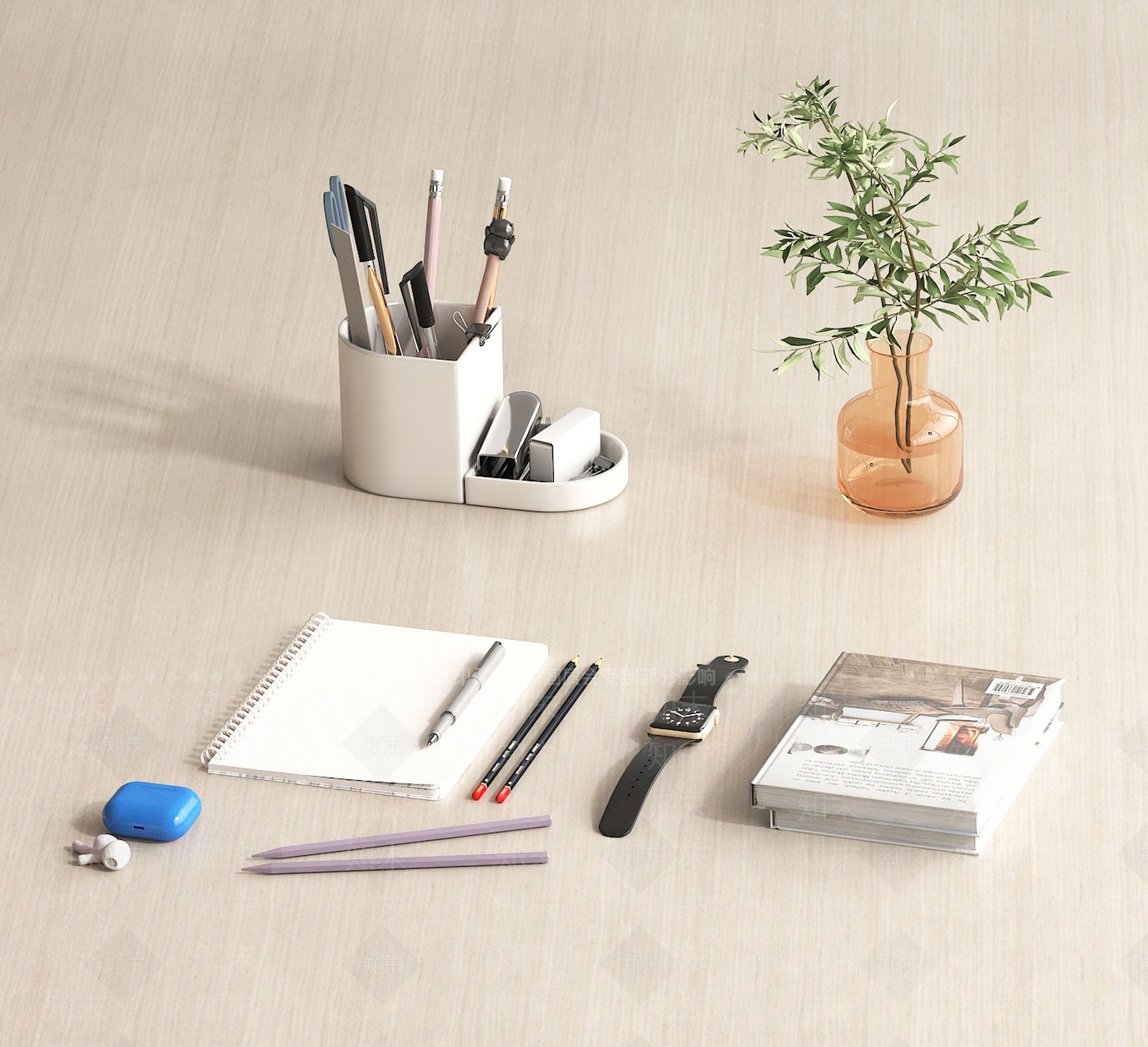 办公用品3D模型下载【ID:1191028477】