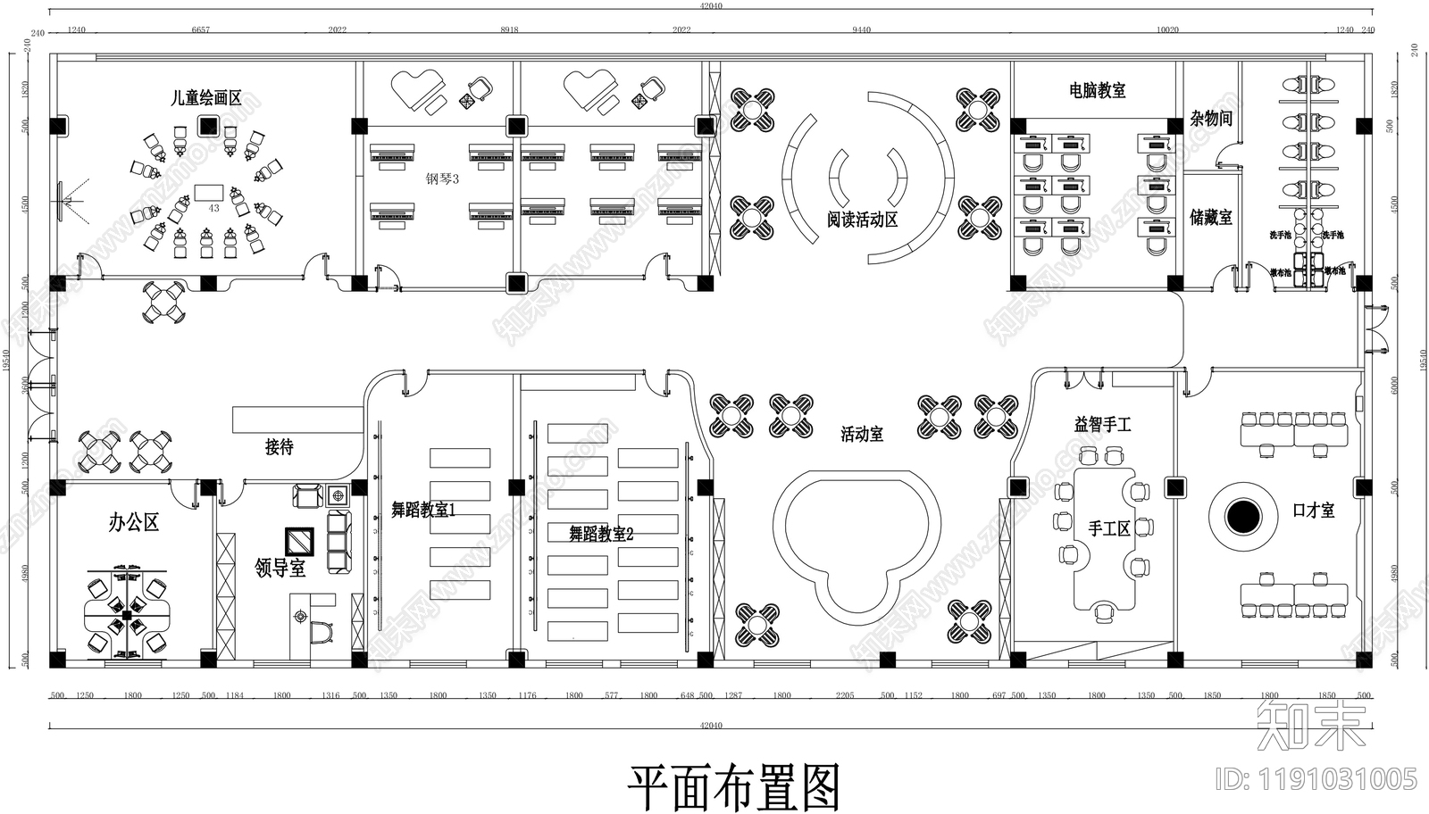 现代培训中心cad施工图下载【ID:1191031005】
