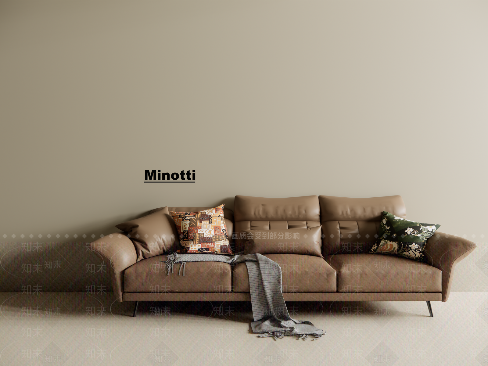 现代意式皮沙发SU模型下载【ID:1191037128】