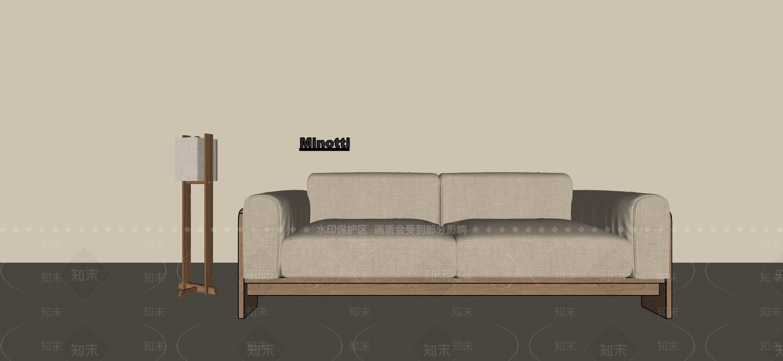 中古侘寂双人沙发SU模型下载【ID:1191037482】