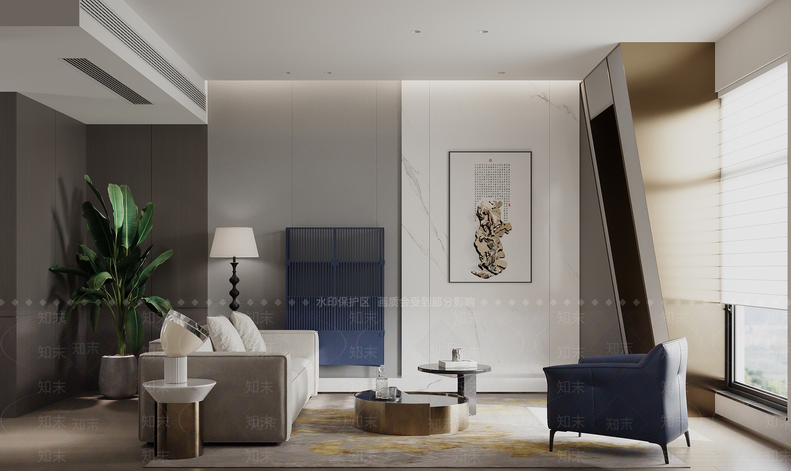 现代意式家居客厅3D模型下载【ID:1191037948】
