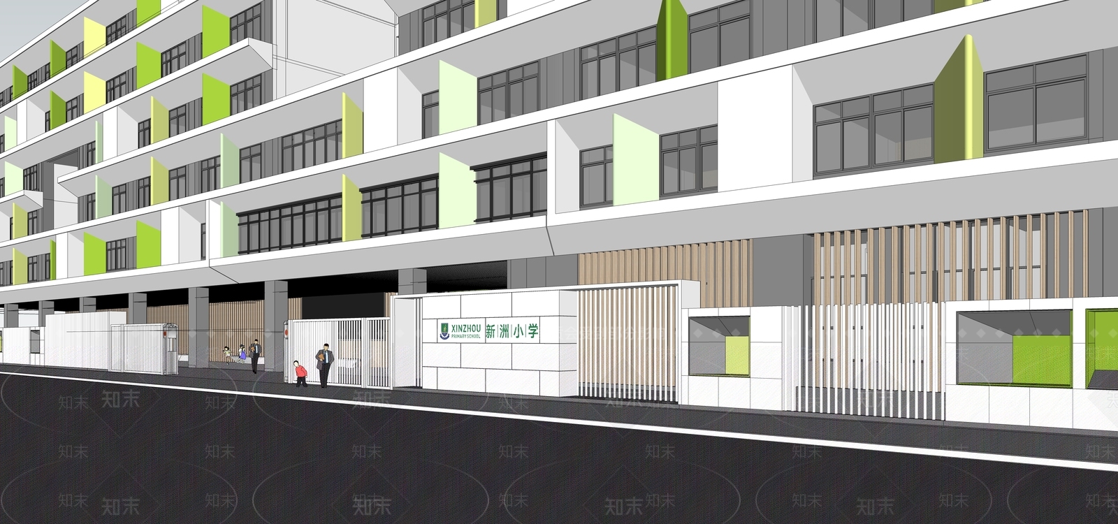 现代学校建筑SU模型下载【ID:1191039821】