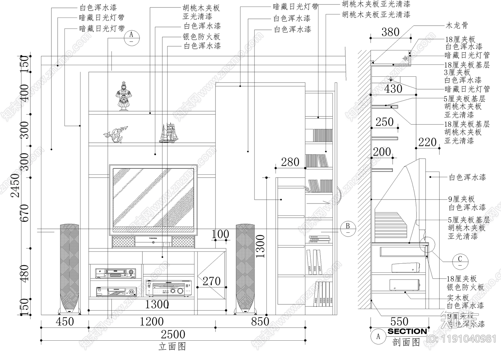 背景墙节点施工图下载【ID:1191040981】