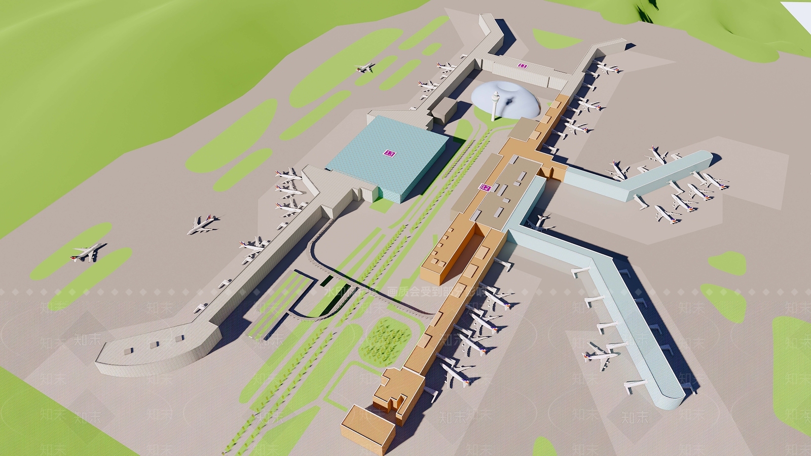 现代机场SU模型下载【ID:1191042040】