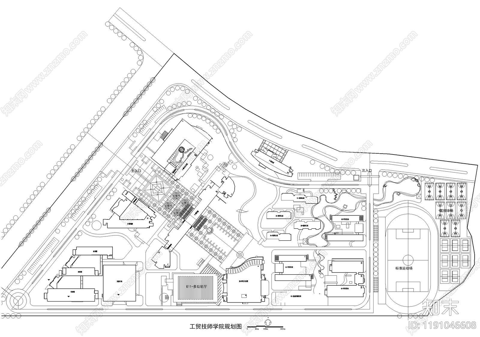 校园景观施工图下载【ID:1191046608】