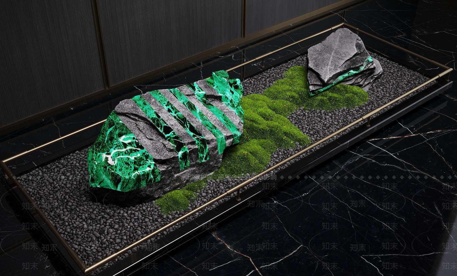 新中式室内景观3D模型下载【ID:1191049299】