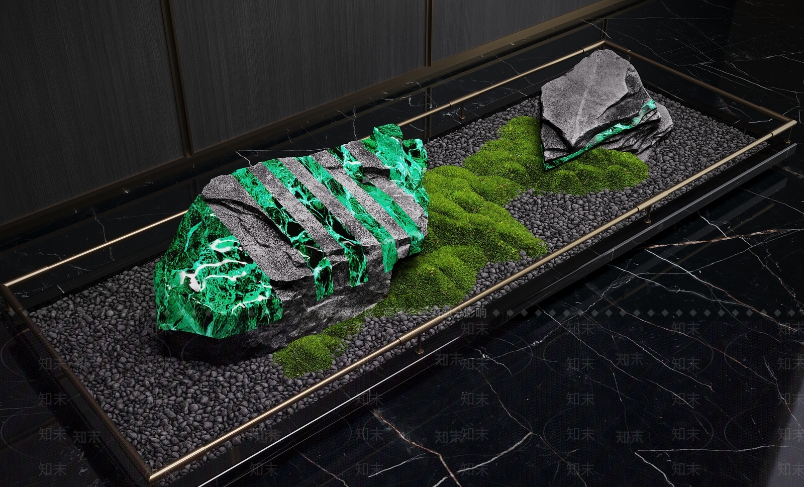 新中式室内景观SU模型下载【ID:1191049304】