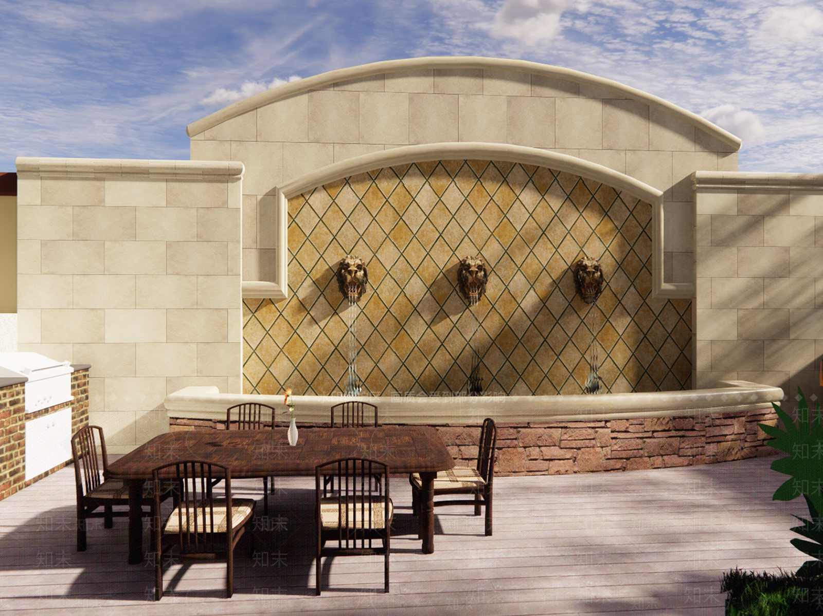 欧式别墅庭院SU模型下载【ID:1191050177】
