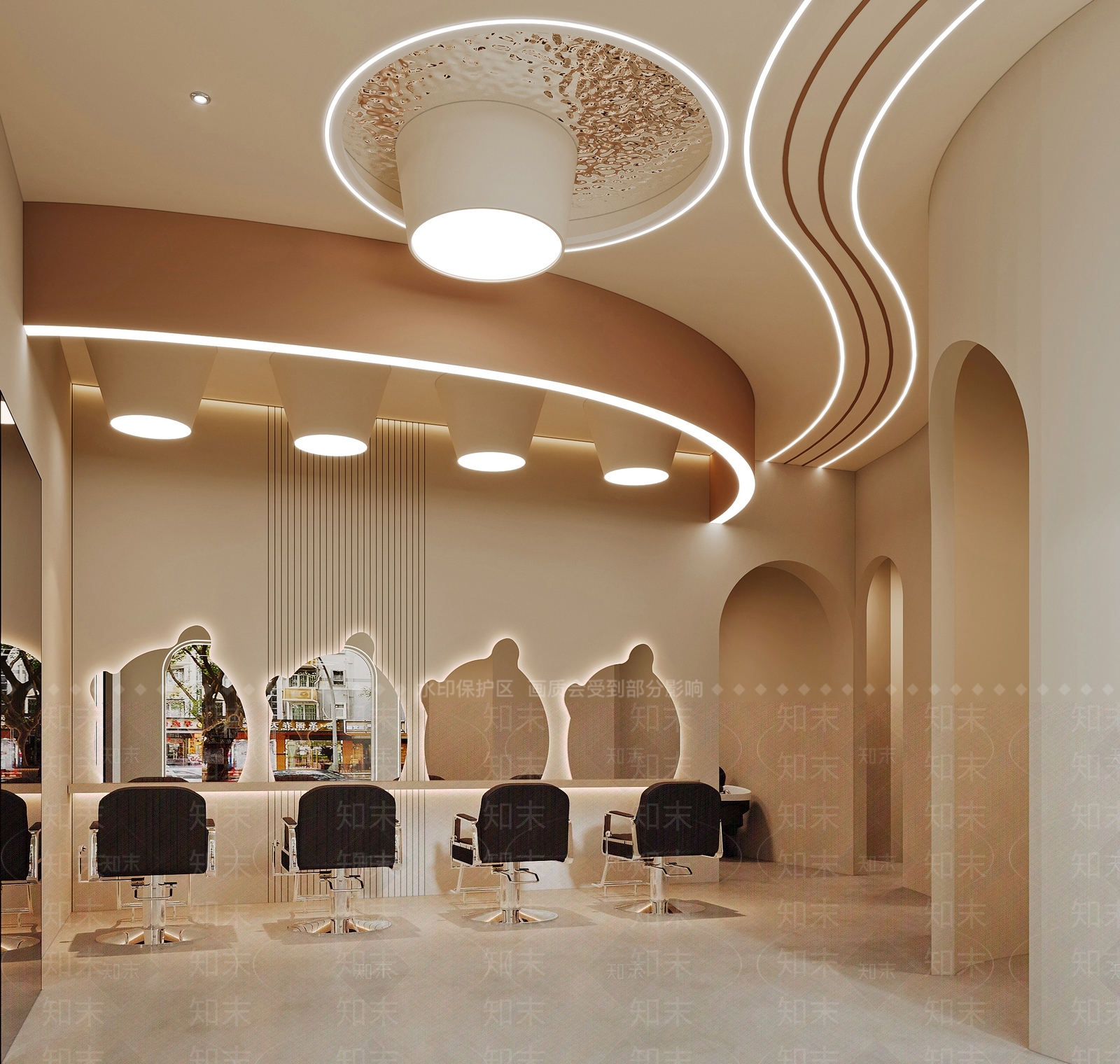 现代奶油美发店3D模型下载【ID:1191050894】
