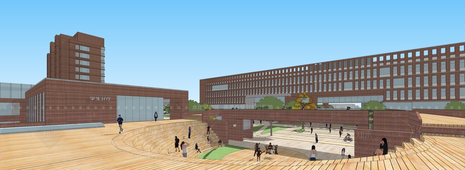 现代学校建筑SU模型下载【ID:1191051596】