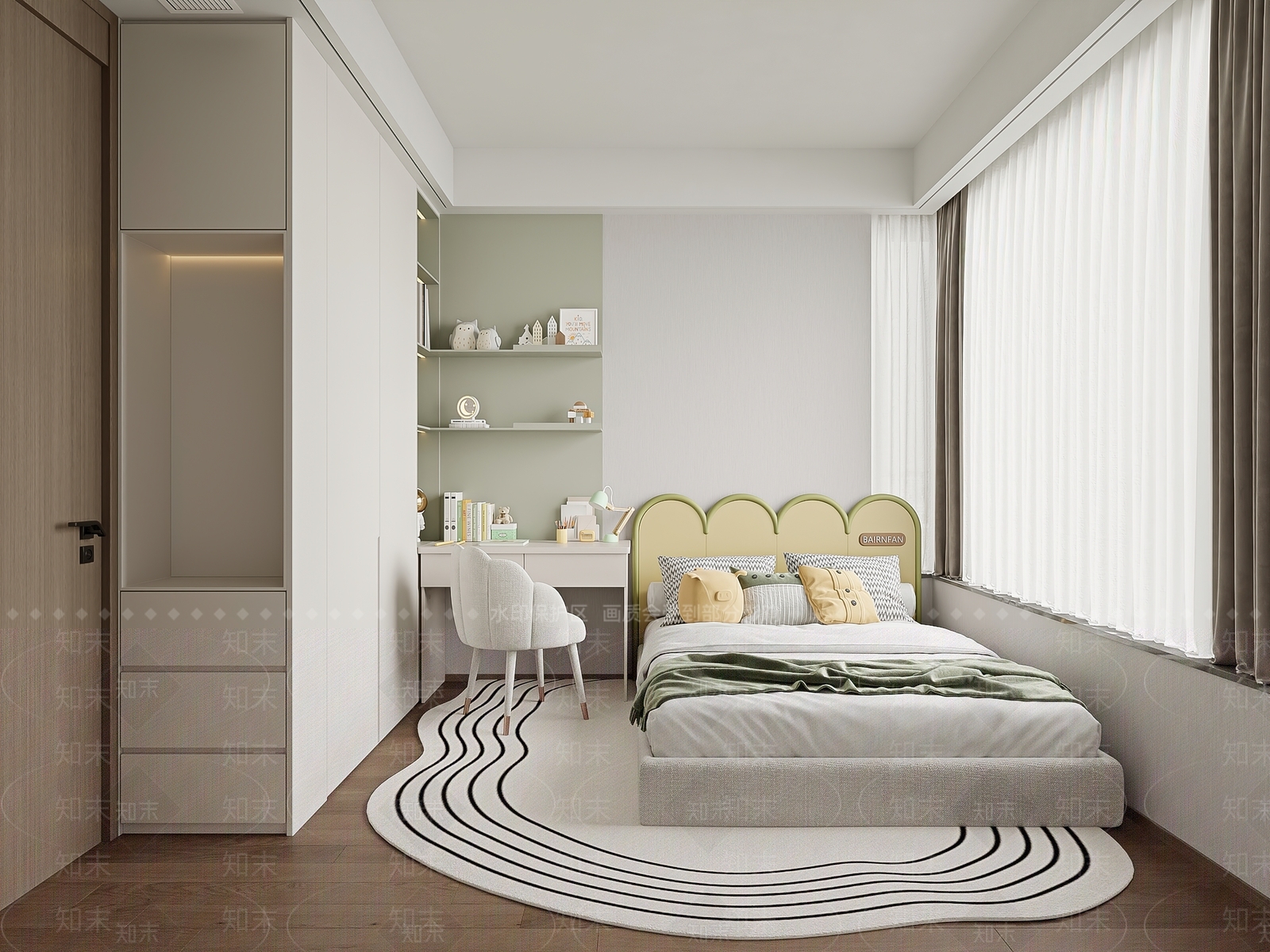 现代通用儿童房3D模型下载【ID:1215094654】