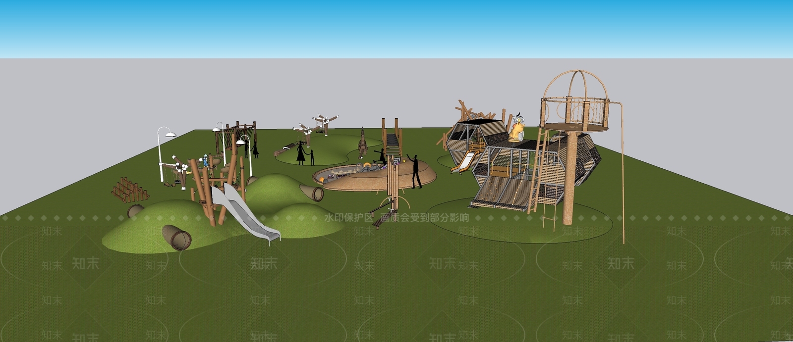 现代儿童游乐区SU模型下载【ID:1191053528】