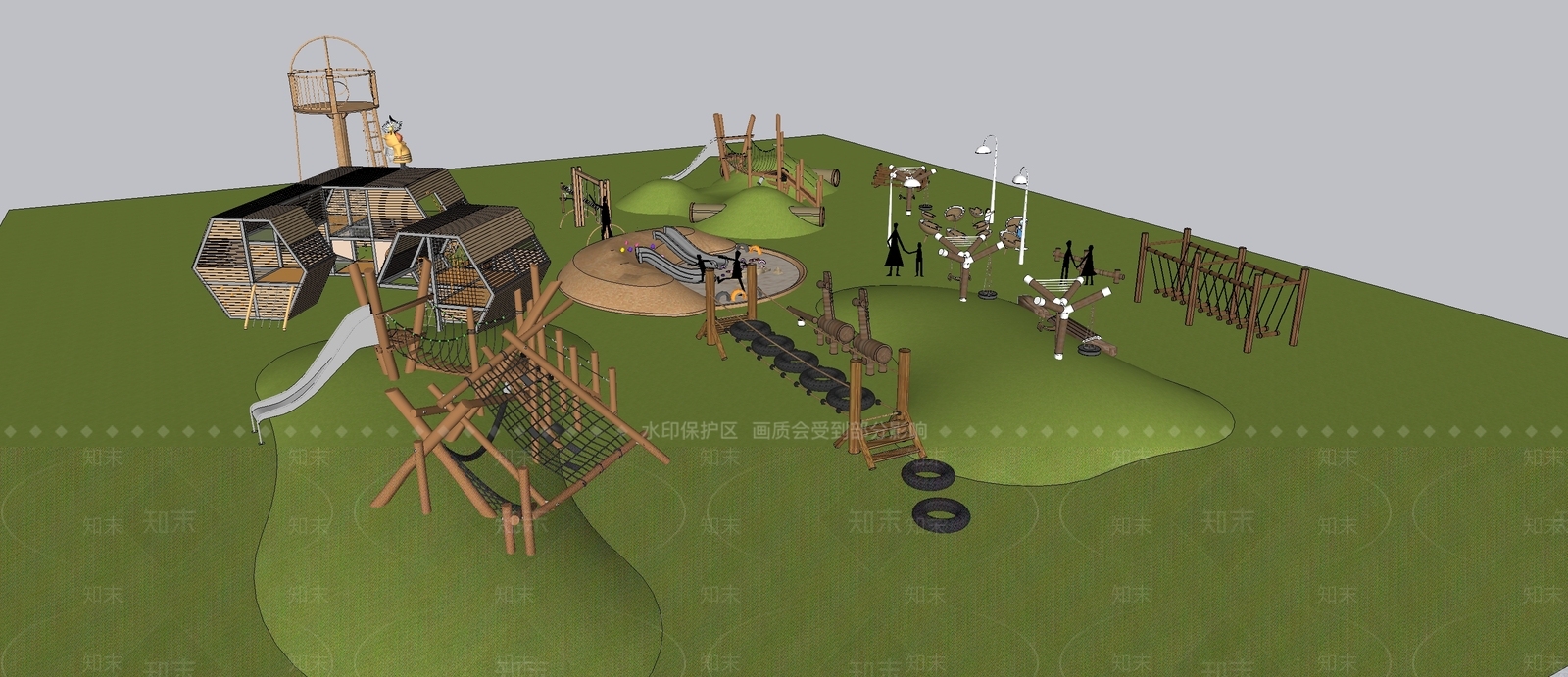 现代景观公园SU模型草图