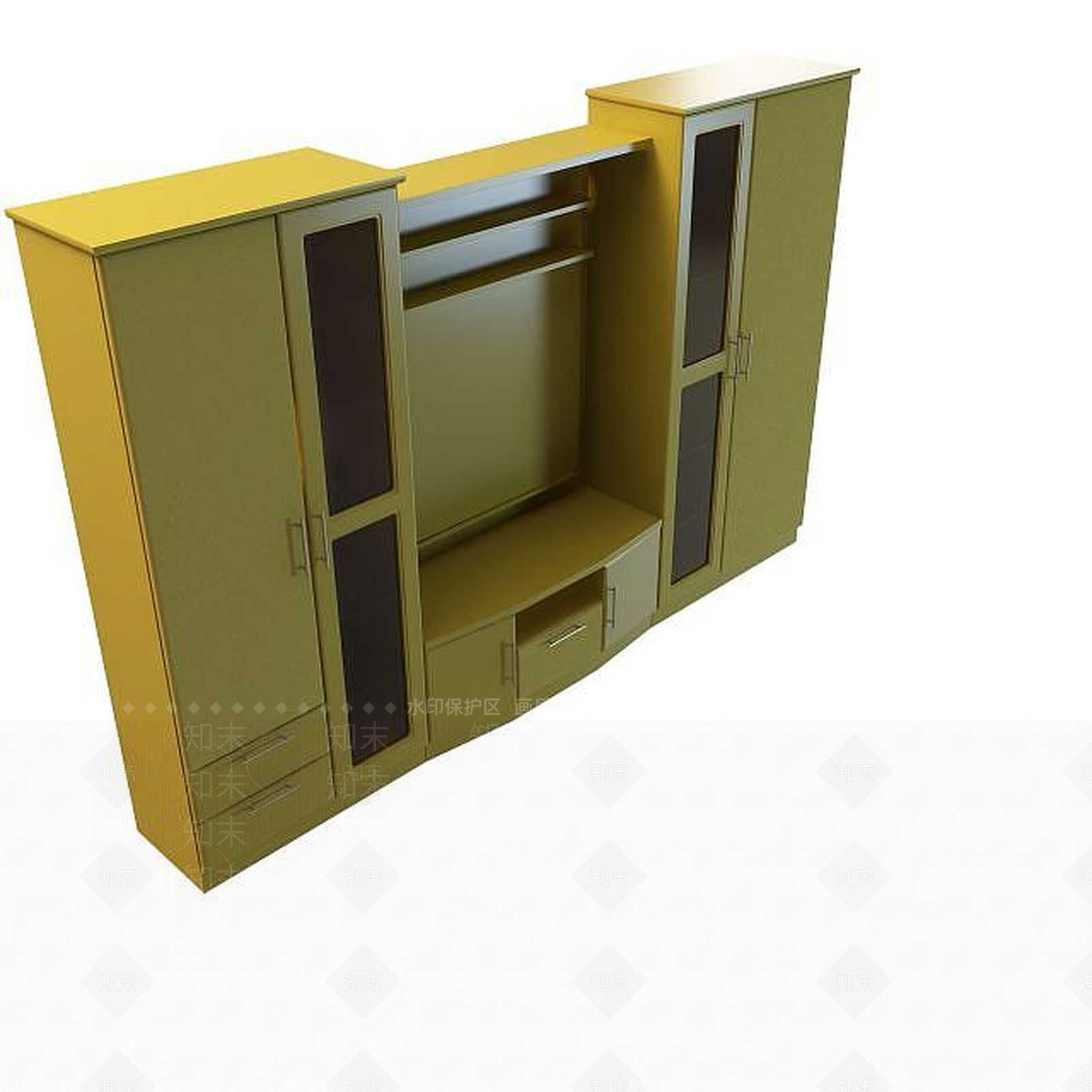 现代衣柜3D模型下载【ID:1199575002】