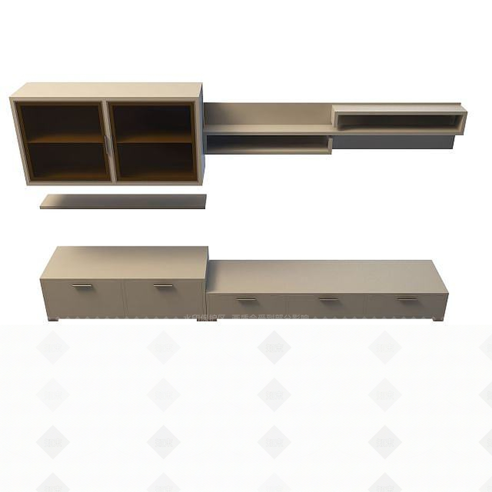 现代衣柜3D模型下载【ID:1199578451】