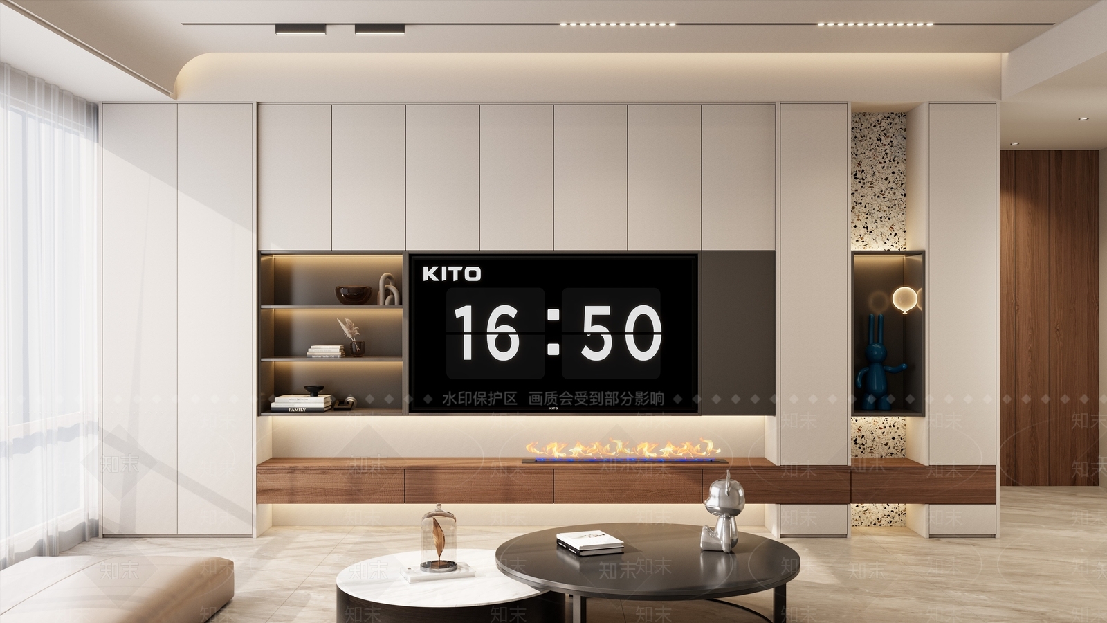 意式轻奢别墅客厅SU模型下载【ID:1191063570】