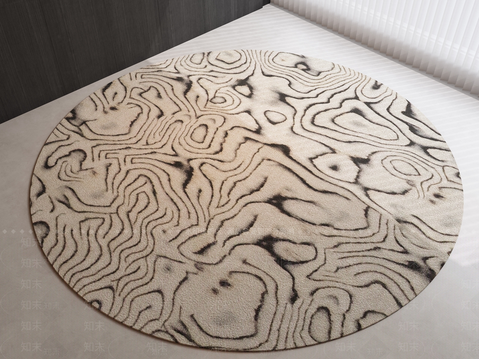 现代中古圆形地毯SU模型下载【ID:1191067312】
