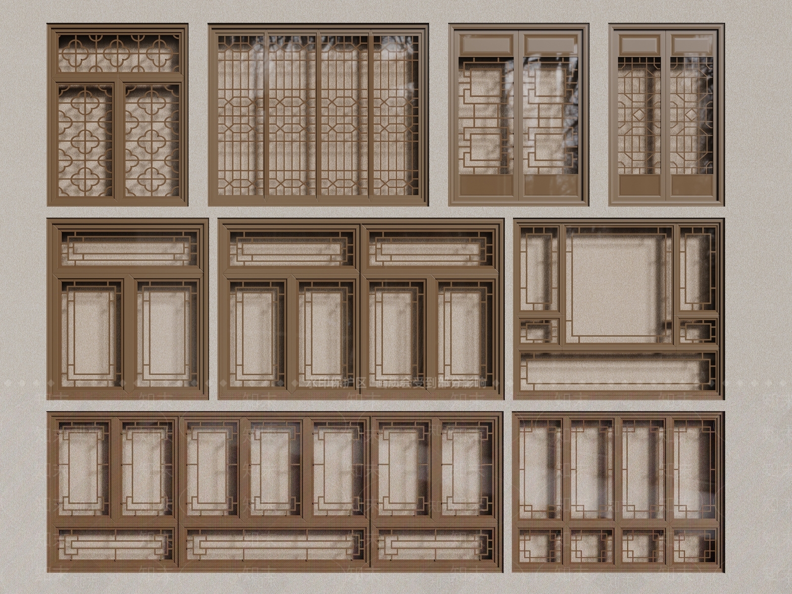 新中式中式镂花窗SU模型下载【ID:1191070102】