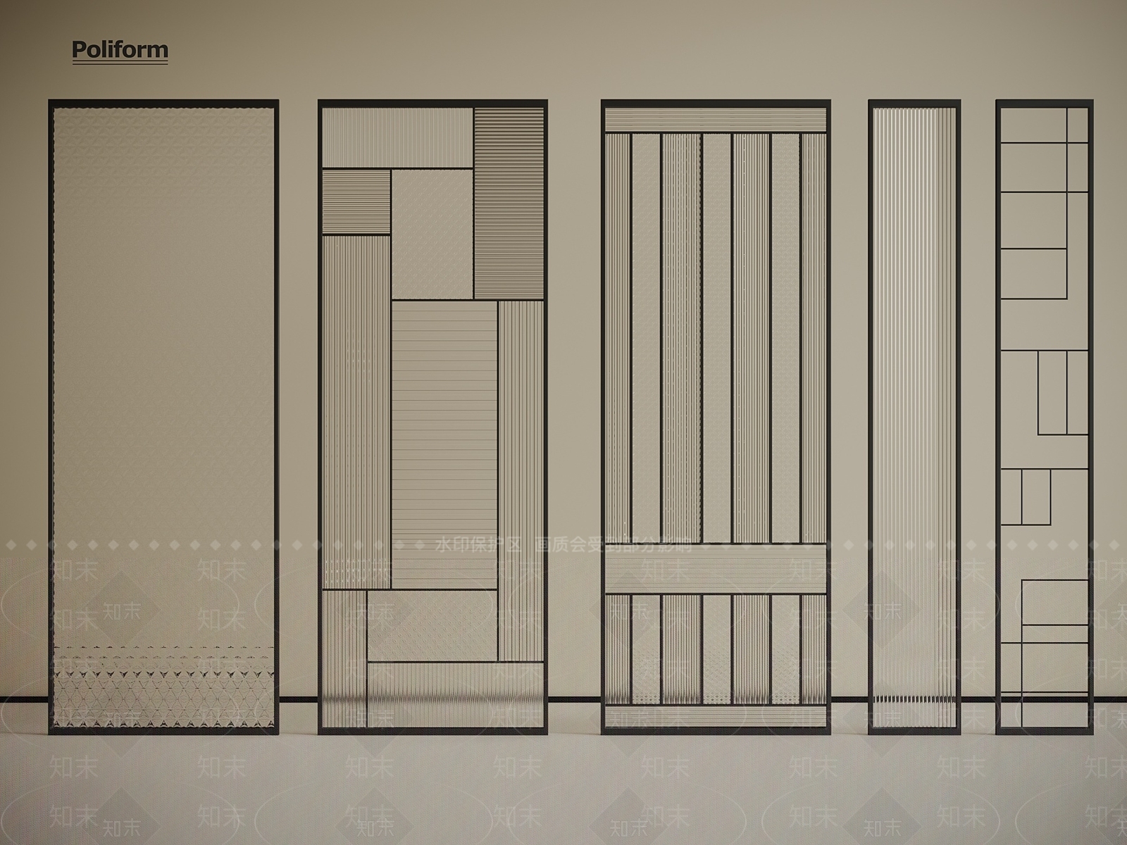 现代隔断SU模型下载【ID:1191070412】