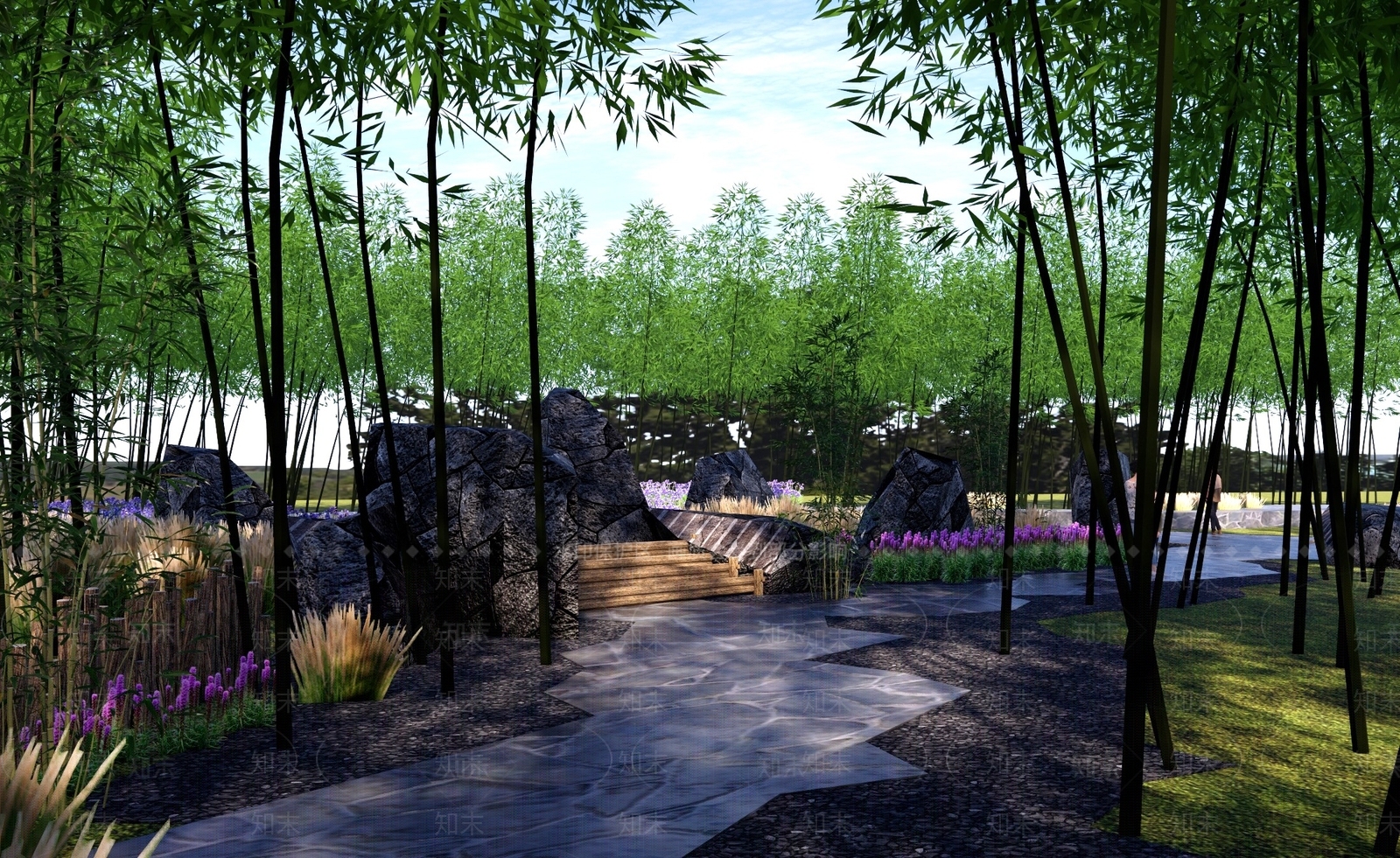 现代景观公园SU模型下载【ID:1191073994】
