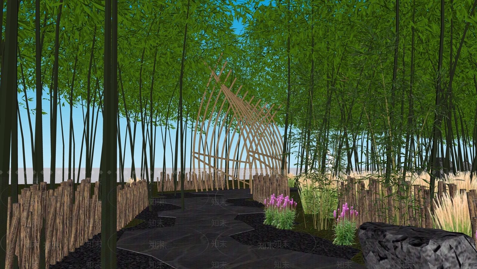 现代景观公园SU模型下载【ID:1191073994】