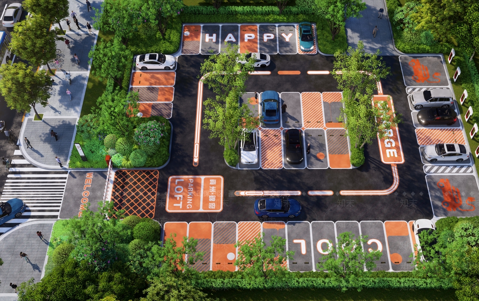 现代停车场SU模型下载【ID:1191073789】