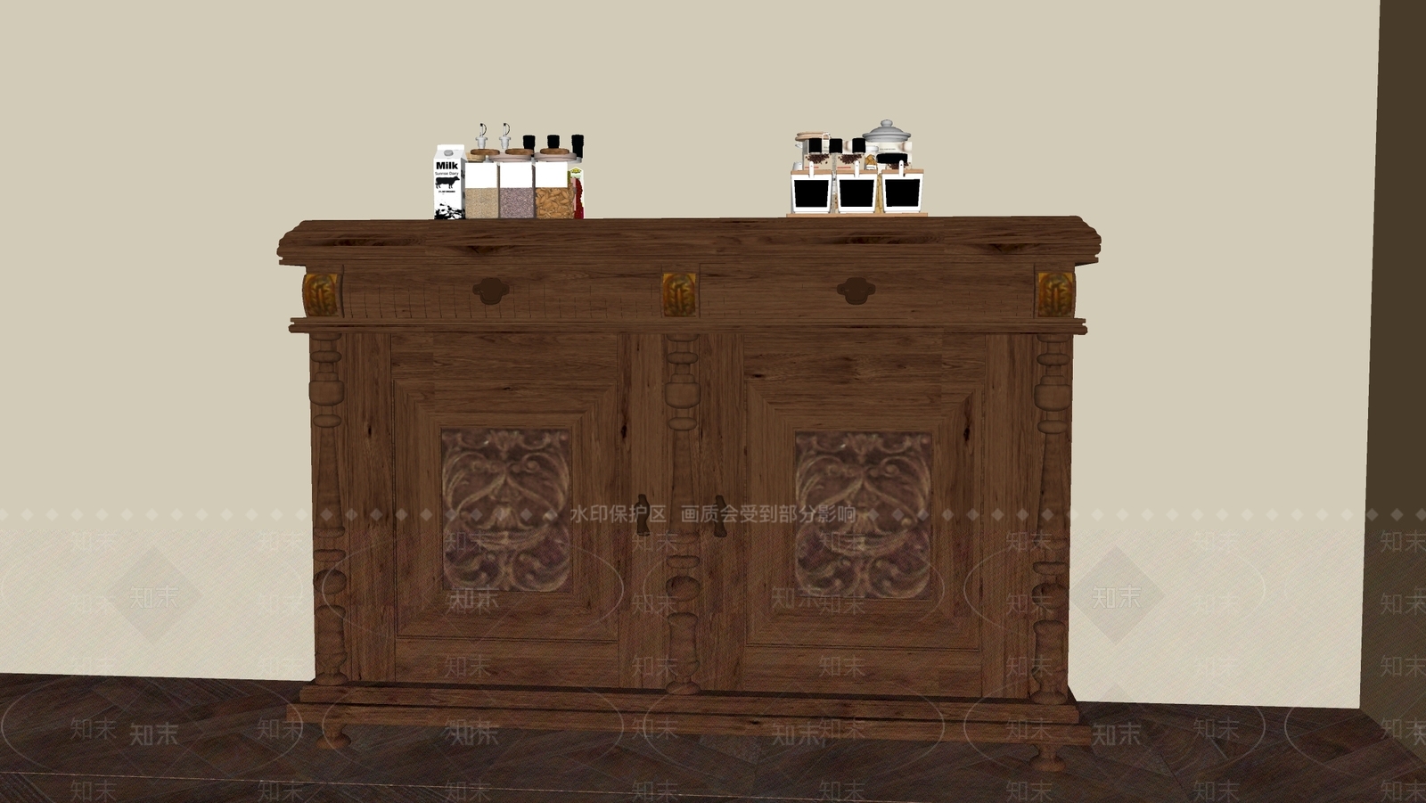 厨房用品组合SU模型下载【ID:1191074878】