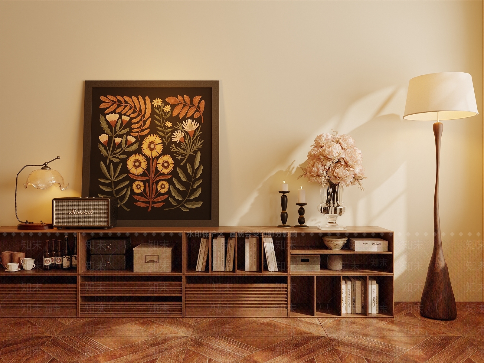 中古复古书柜SU模型下载【ID:1191075174】