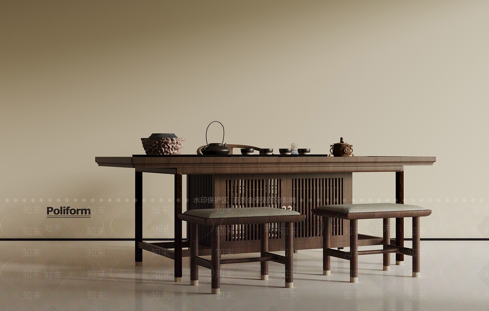 茶桌椅3D模型下载【ID:1191079162】
