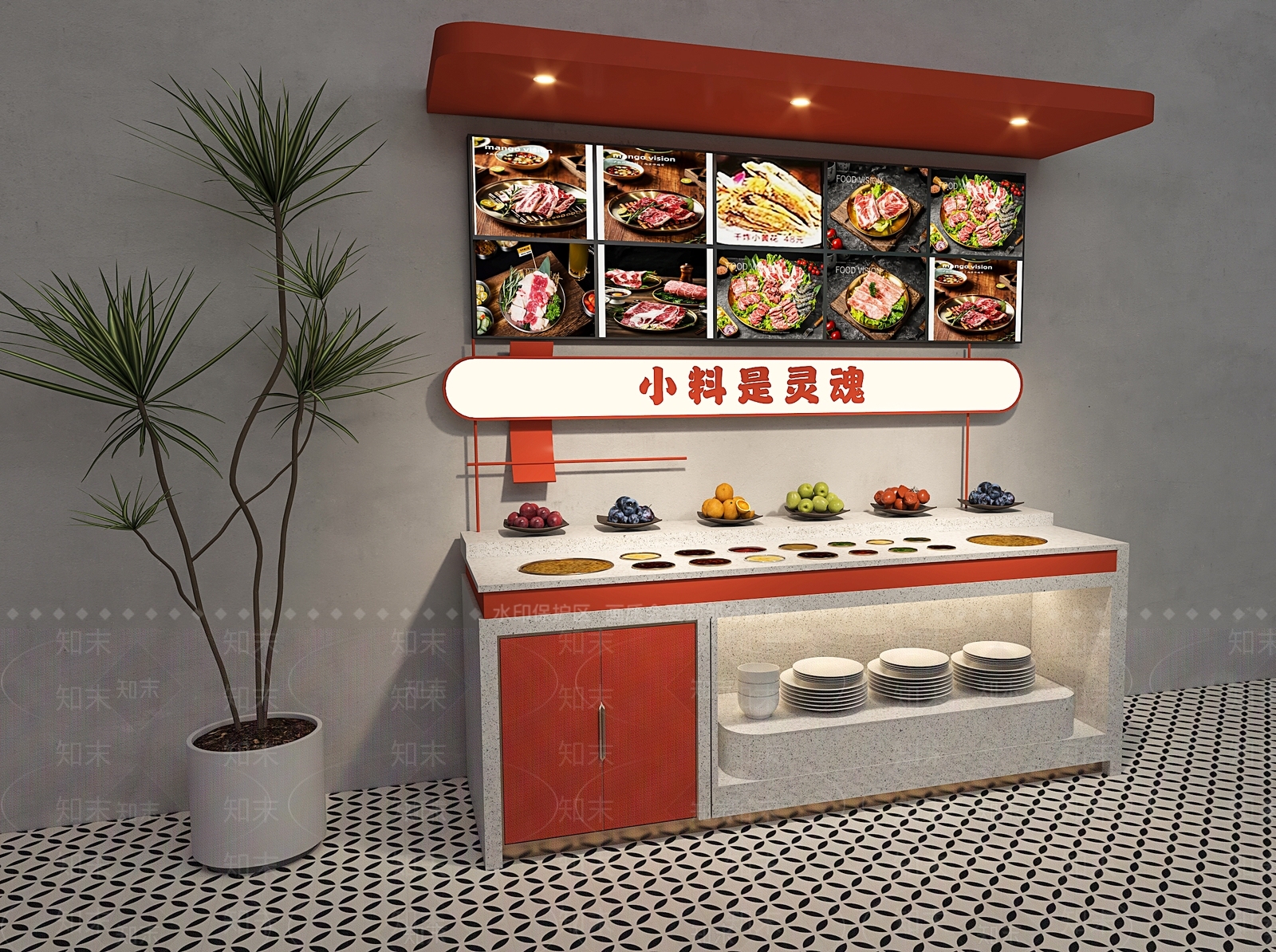 现代极简火锅店3D模型下载【ID:1191085209】