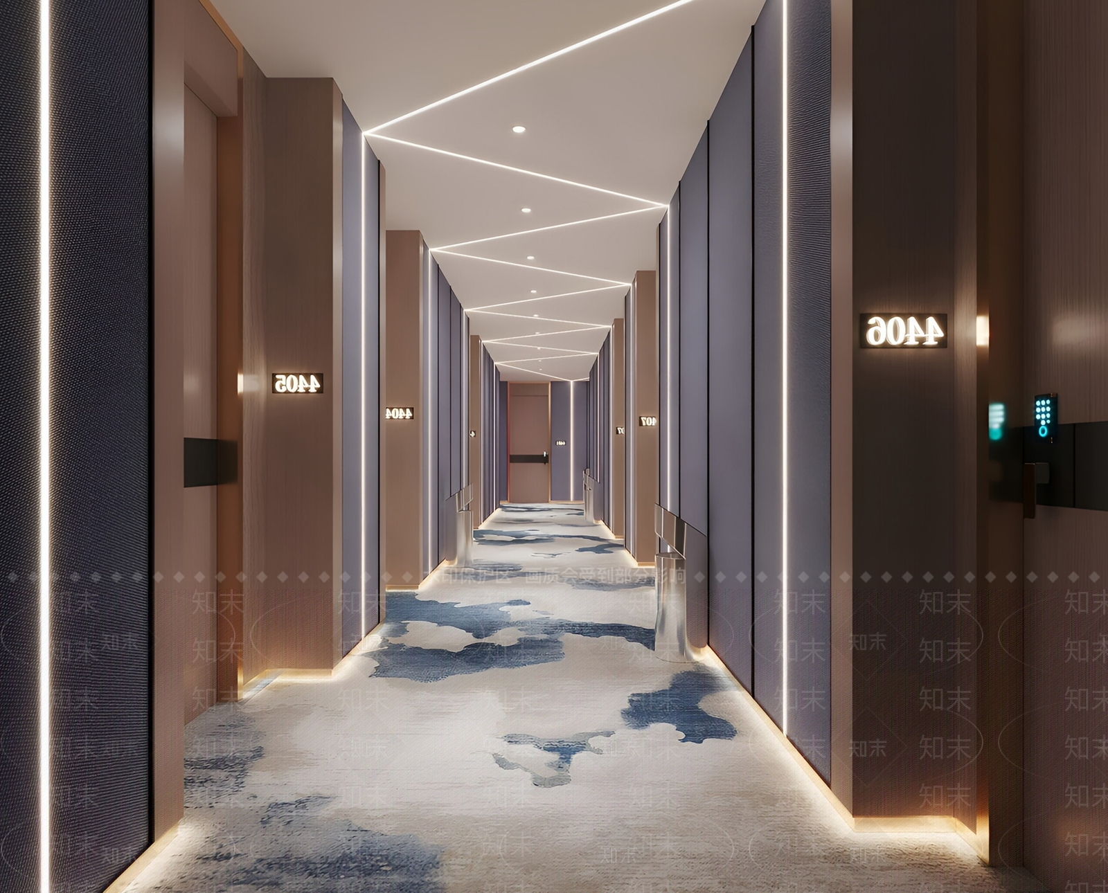 现代酒店走廊SU模型下载【ID:1191086932】