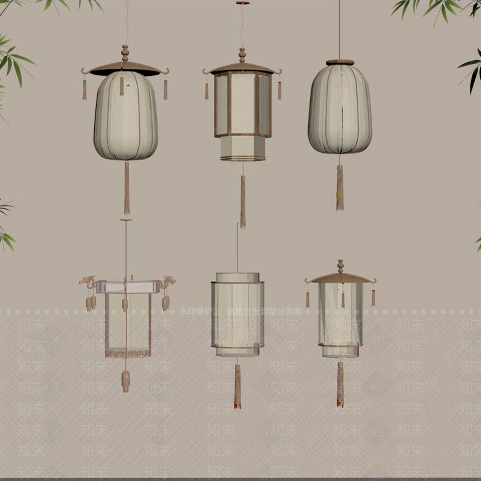 现代新中式灯笼SU模型下载【ID:1191087712】