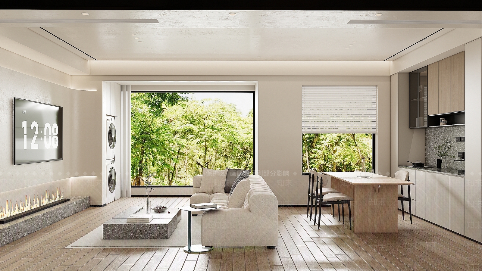 现代极简家居客厅SU模型下载【ID:1191087972】