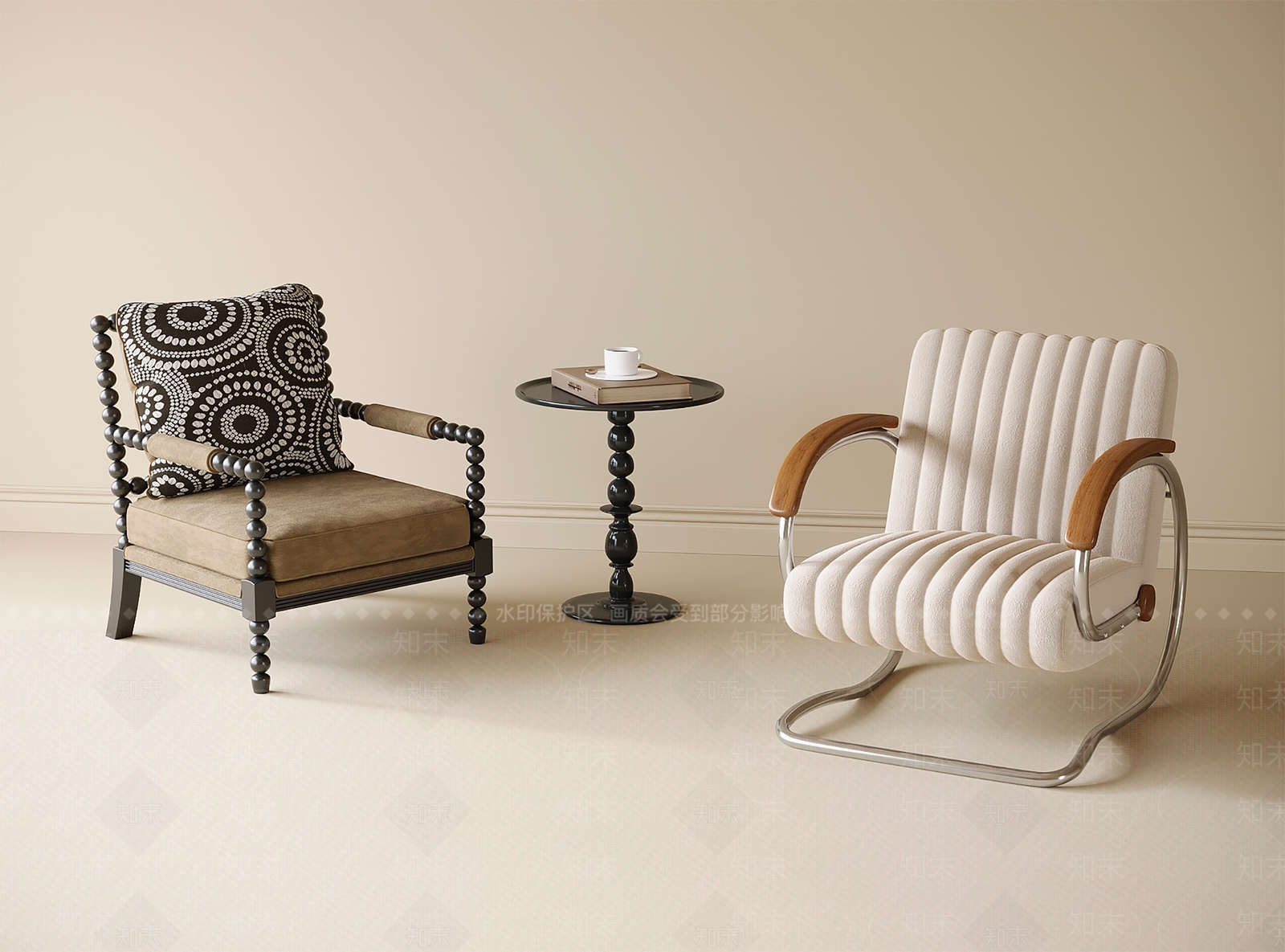 法式单人沙发3D模型下载【ID:1191088873】