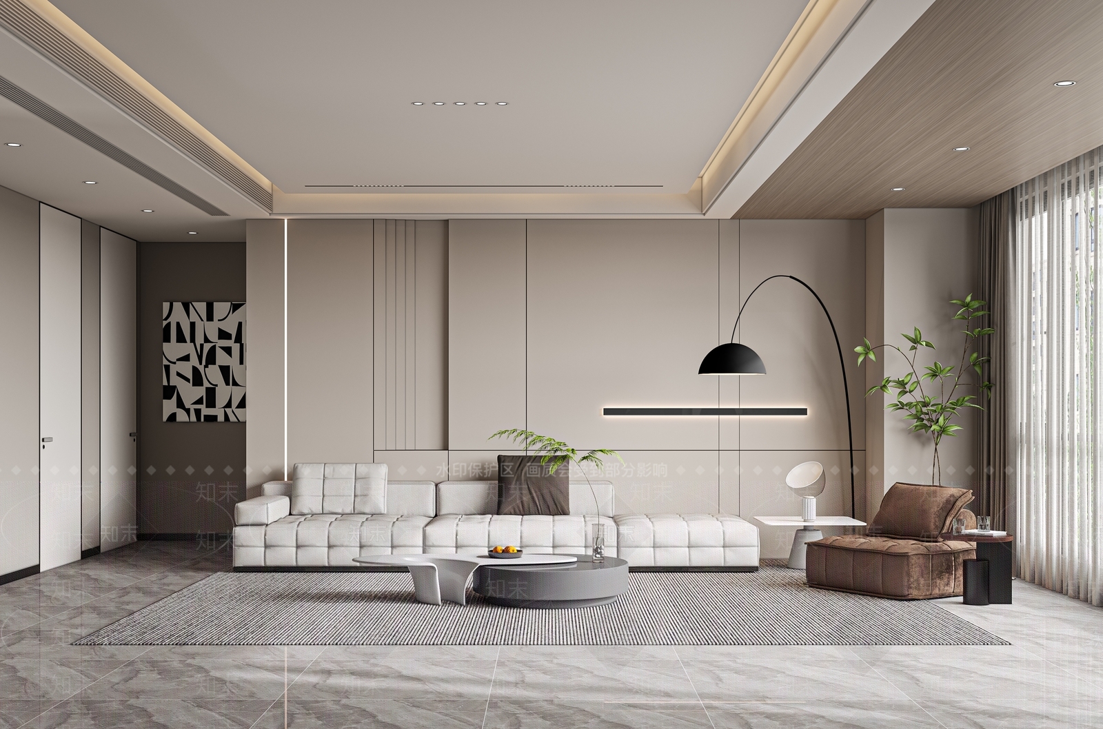 现代家居客厅3D模型下载【ID:1191091074】