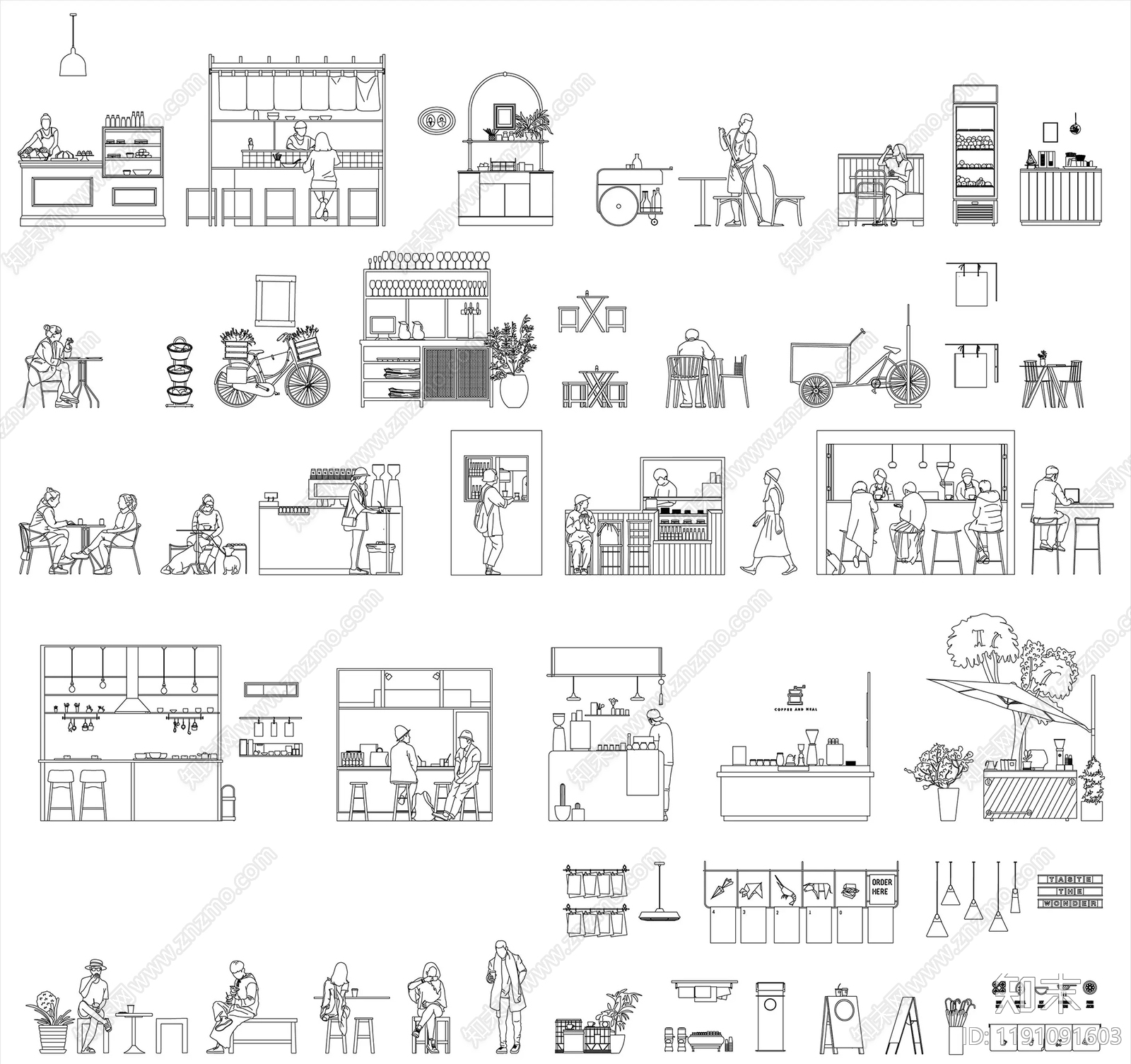 现代家具图库施工图下载【ID:1191091603】