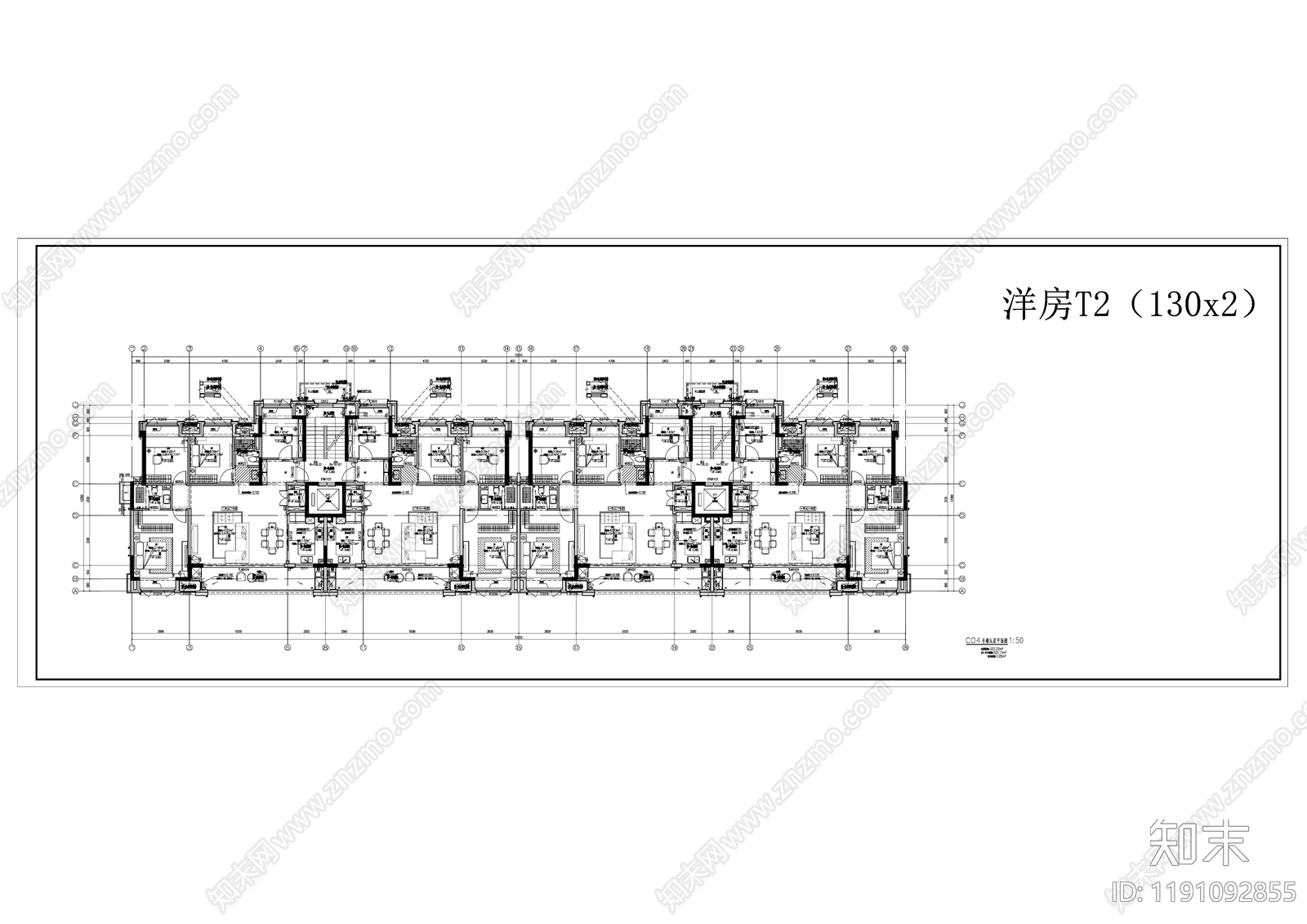 现代住宅楼建筑cad施工图下载【ID:1191092855】
