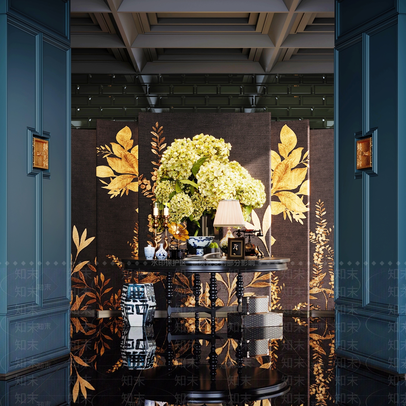 现代酒店大堂SU模型下载【ID:1191093771】