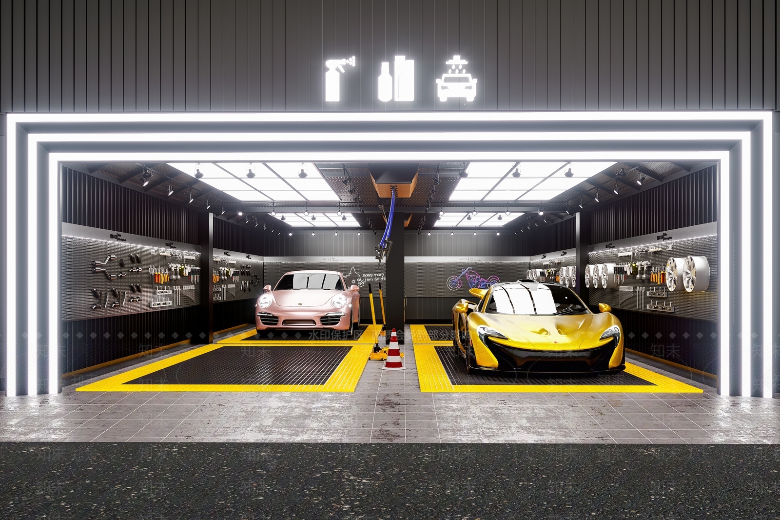 现代简约汽车4S店SU模型下载【ID:1191099140】